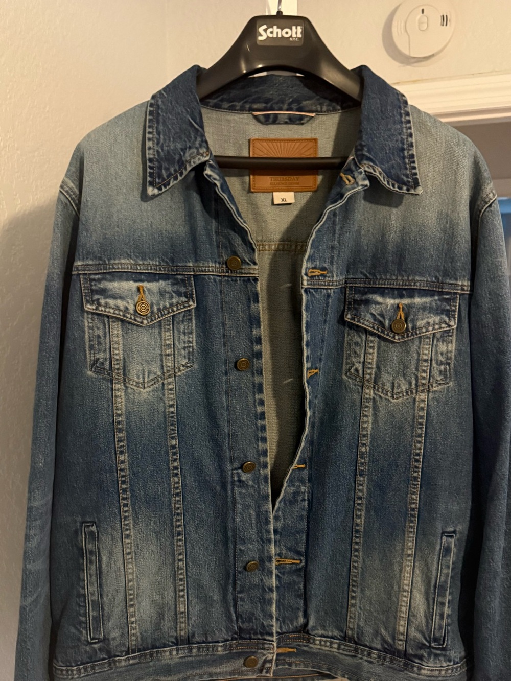 Thursday boots salvaged denim jacket
